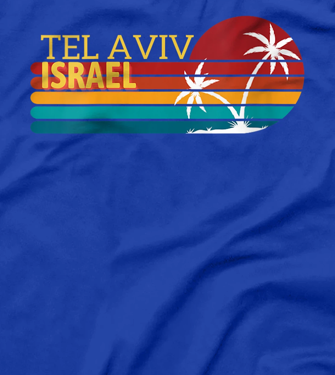 Womens Tel Aviv, Israel Retro Palm Trees Sunset T-Shirt