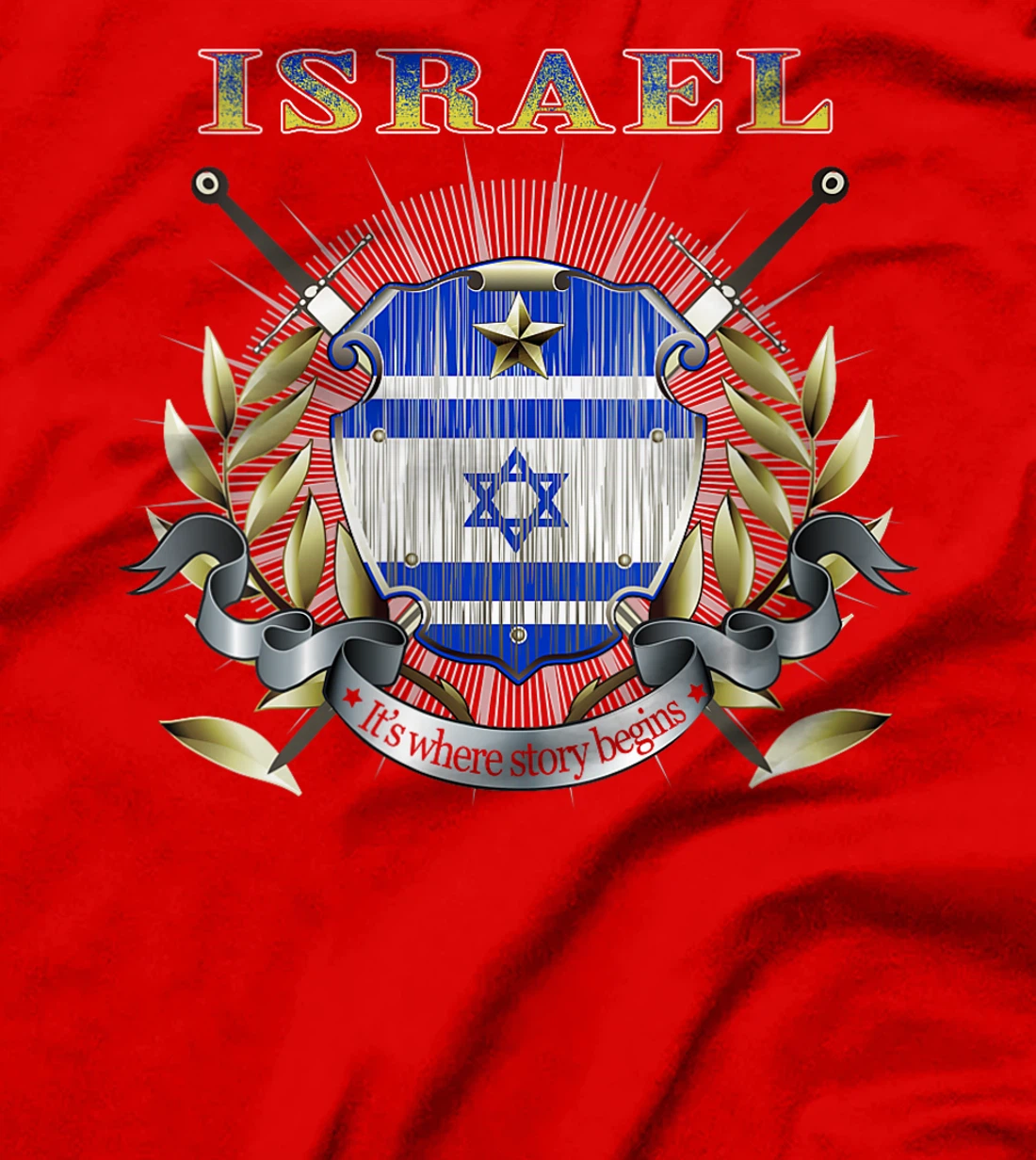 Womens Israel Flag Map - Israel Country T-Shirt