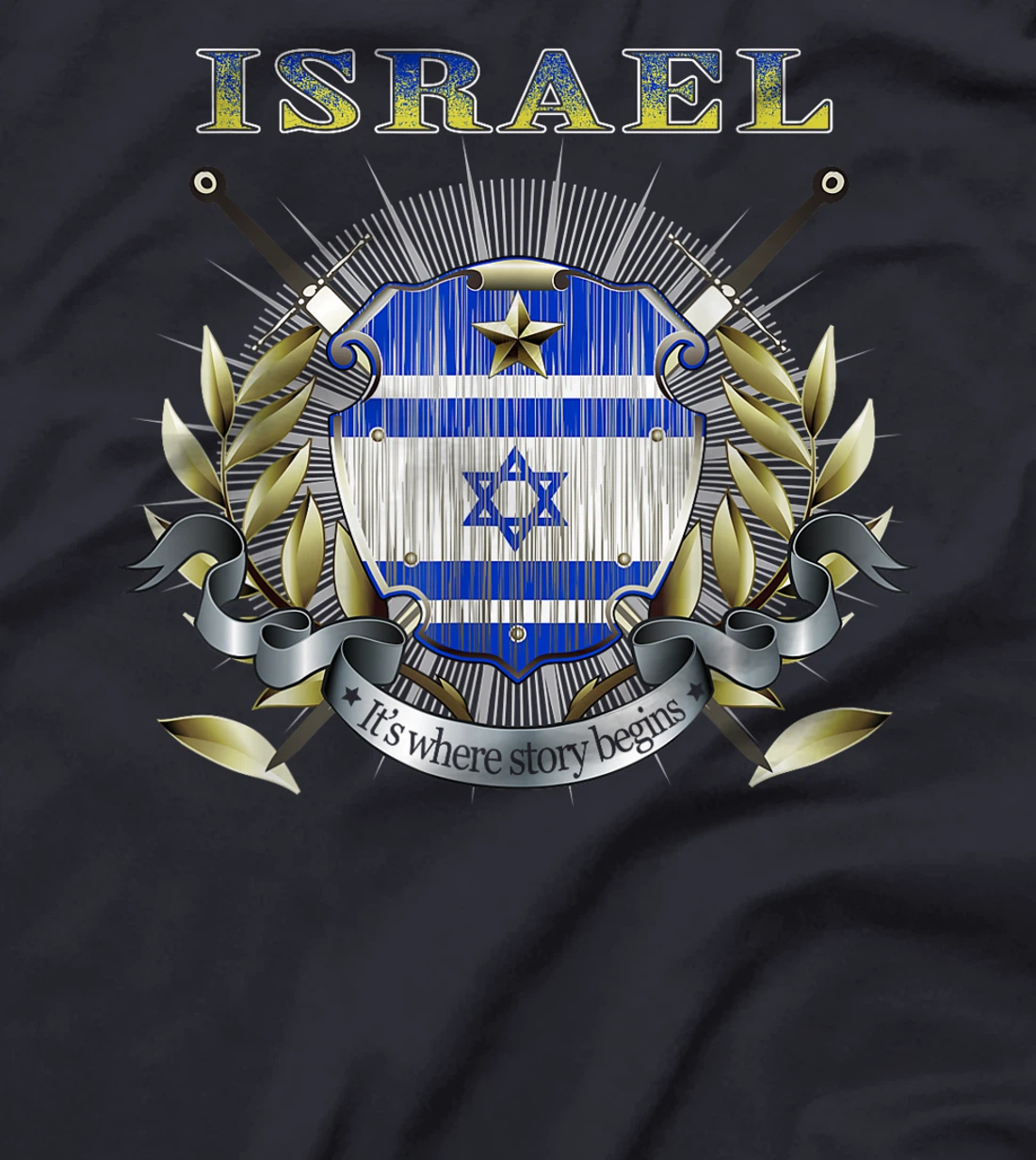 Israel Flag Map - Israel Country T-Shirt