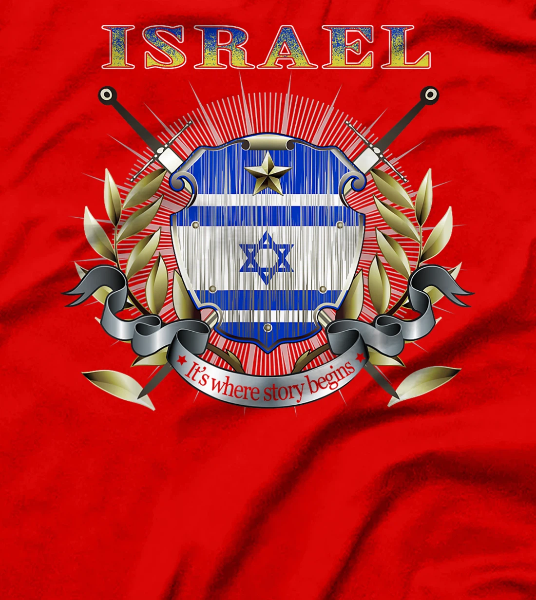 Israel Flag Map - Israel Country T-Shirt