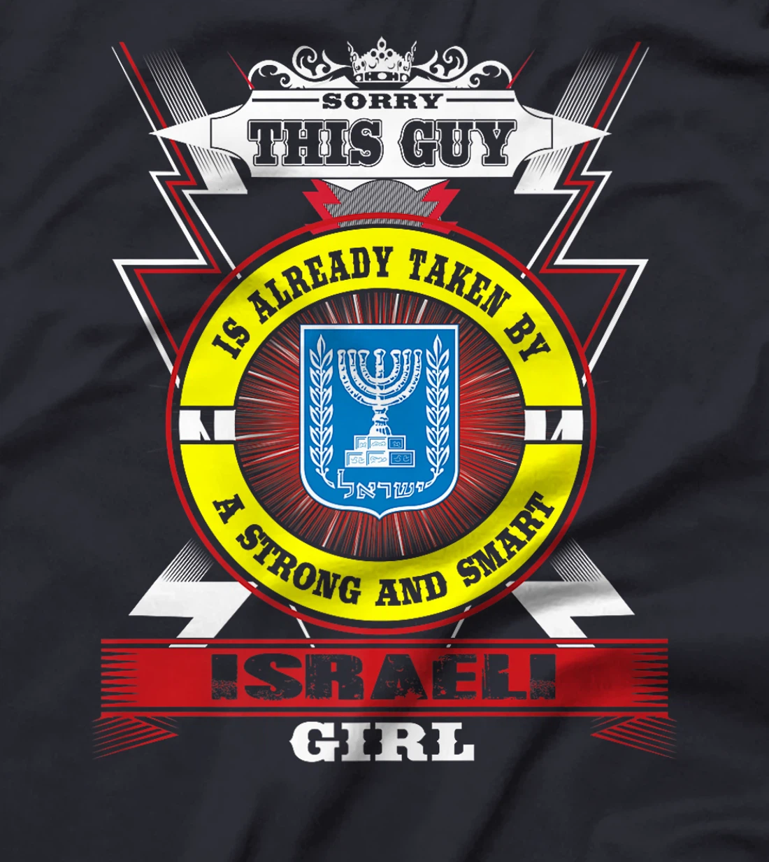 Israel Flag Map - Israel Country Premium T-Shirt