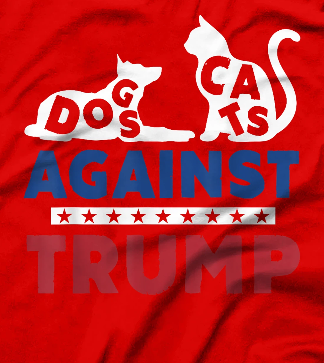 Cats And Dogs Against Trump 2024 Anti Trump USA Flag T-Shirt