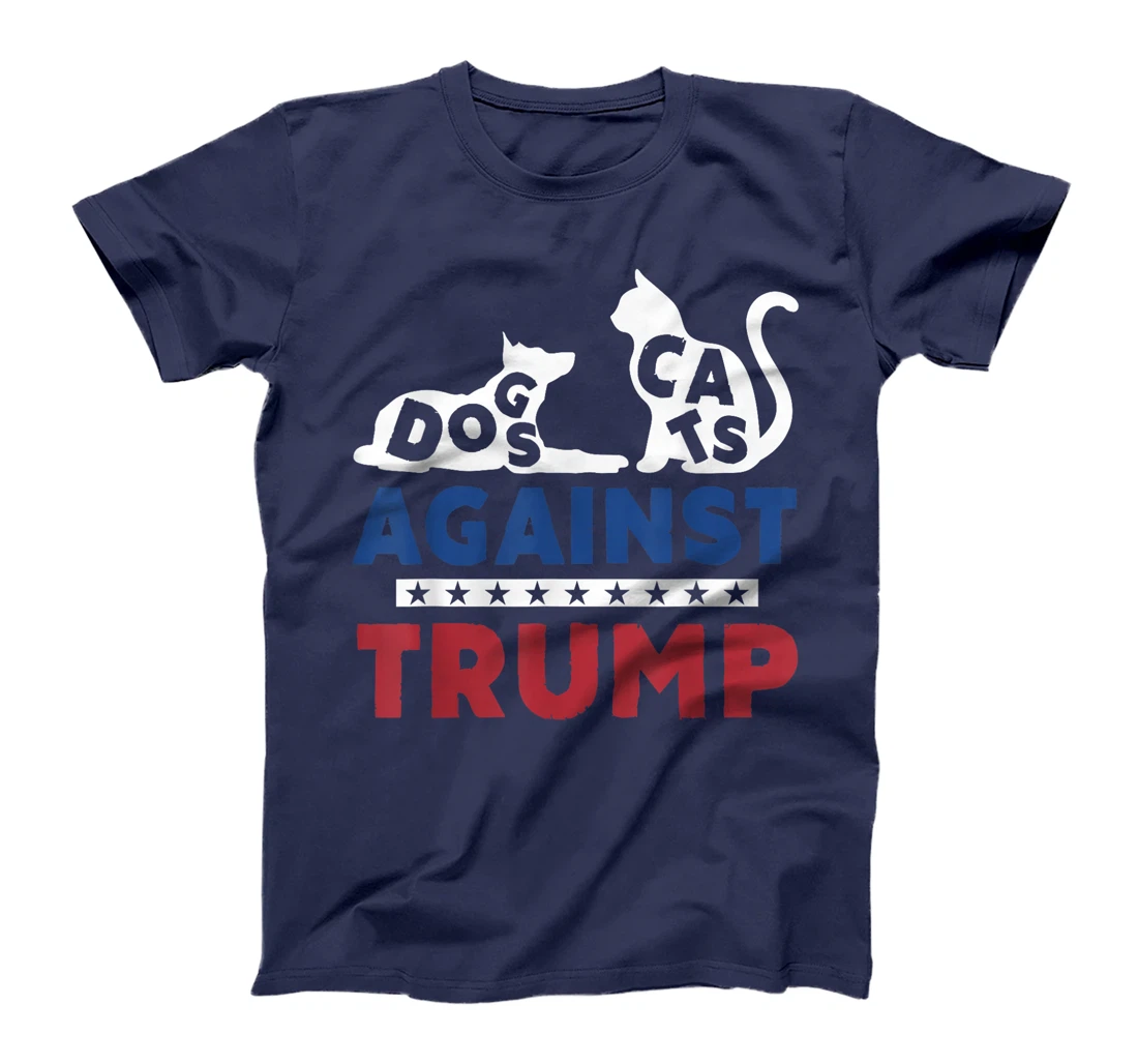 Cats And Dogs Against Trump 2024 Anti Trump USA Flag T-Shirt