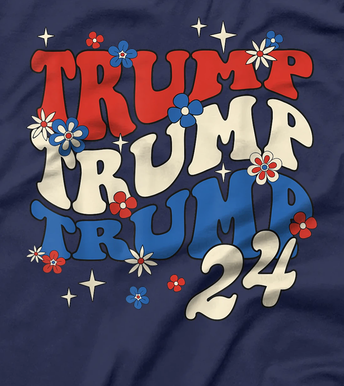 President Trump 24 2024 Groovy Retro T-Shirt
