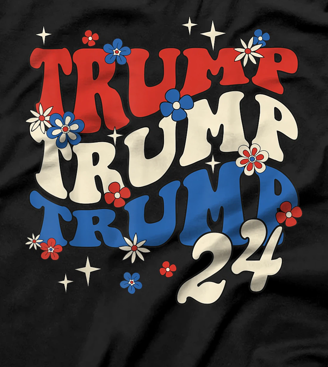 President Trump 24 2024 Groovy Retro T-Shirt