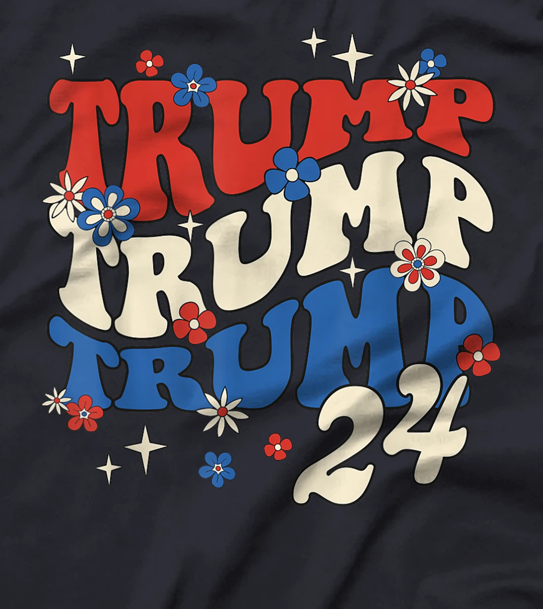 President Trump 24 2024 Groovy Retro T-Shirt