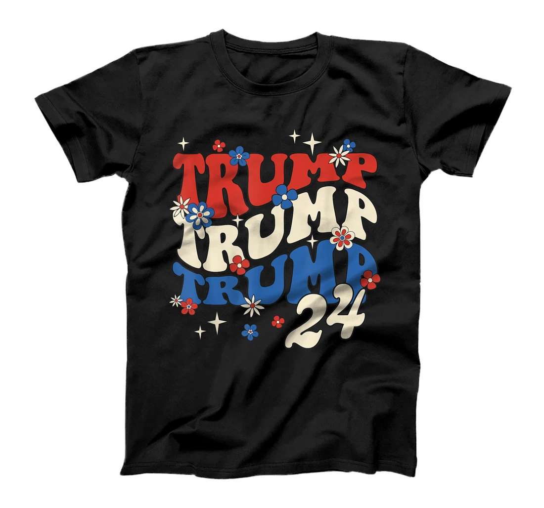 President Trump 24 2024 Groovy Retro T-Shirt