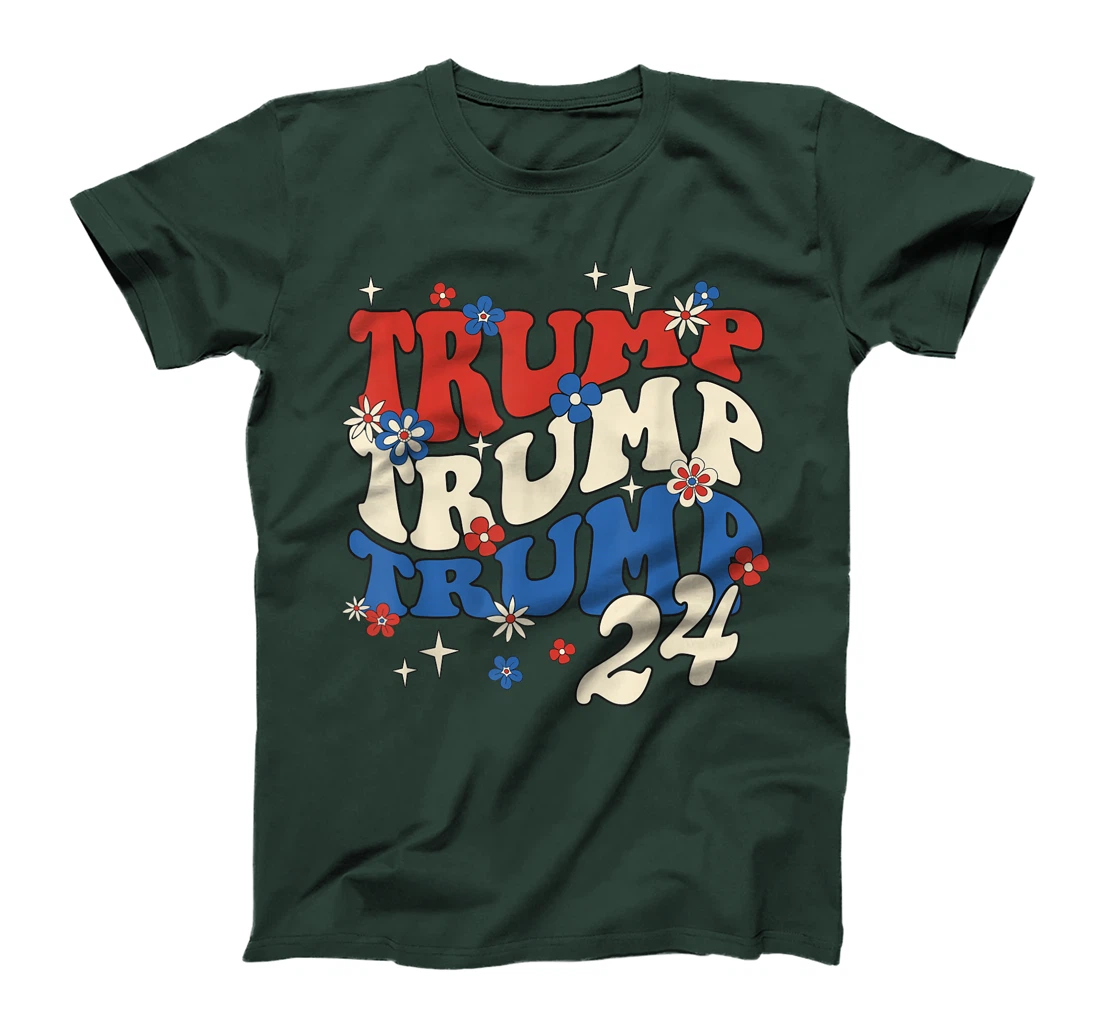 President Trump 24 2024 Groovy Retro T-Shirt