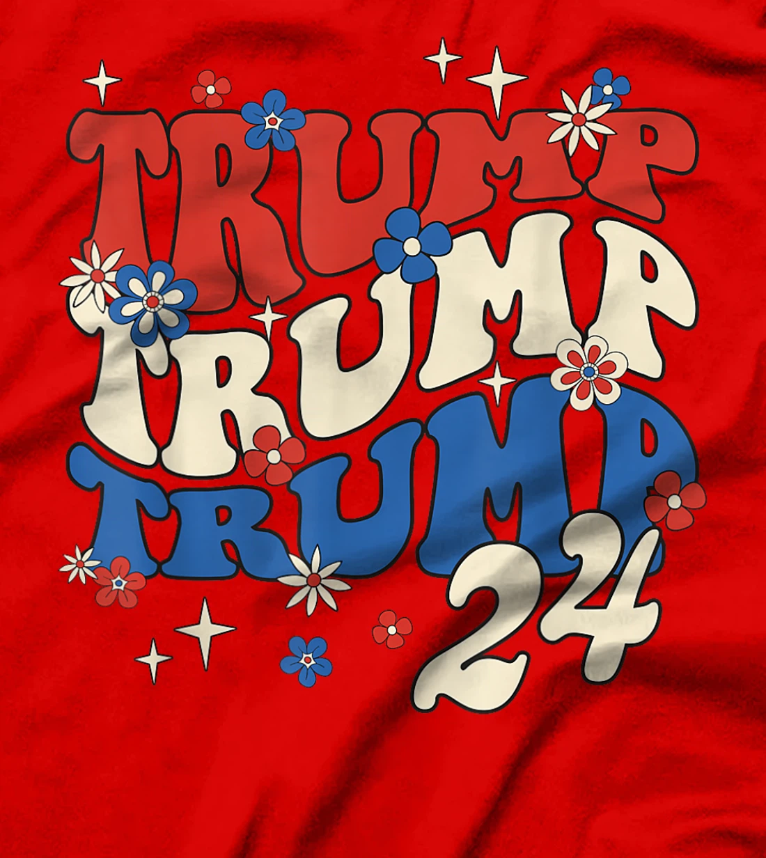 President Trump 24 2024 Groovy Retro T-Shirt