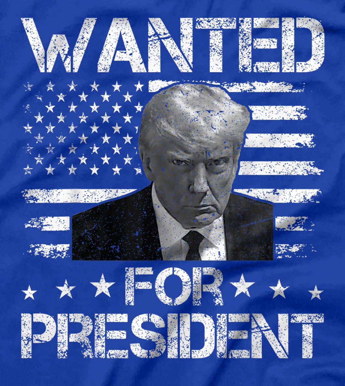 Wanted For President Vintage USA Flag Trump 2024 T-Shirt