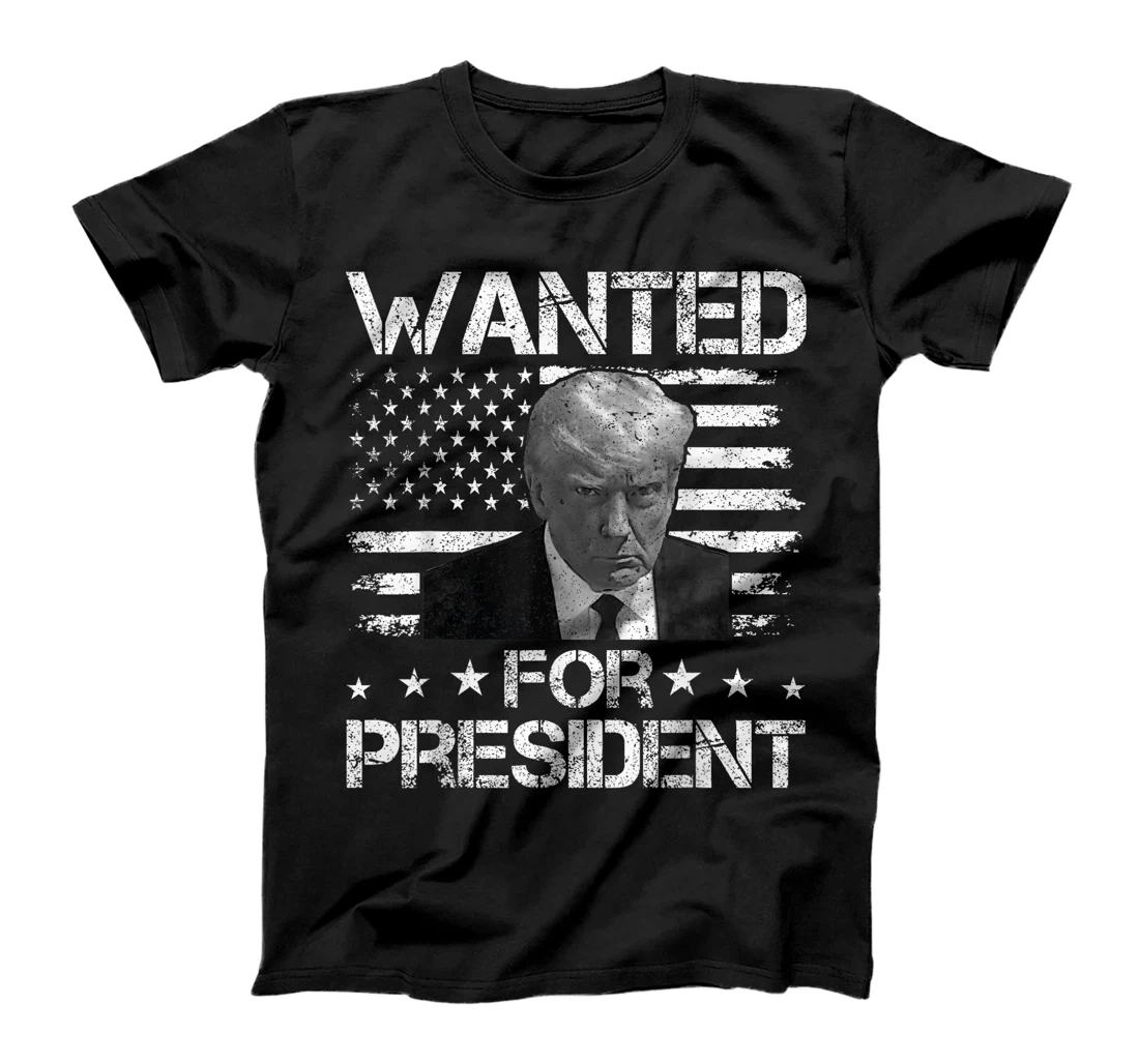 Wanted For President Vintage USA Flag Trump 2024 T-Shirt