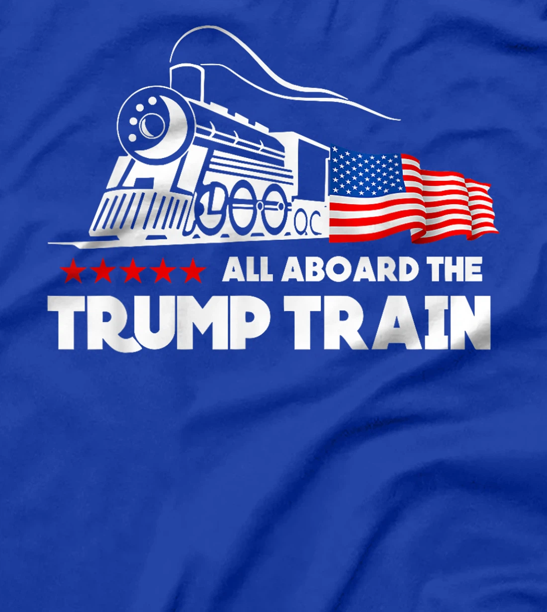 All Aboard the Trump Train 2024 American Flag T-Shirt
