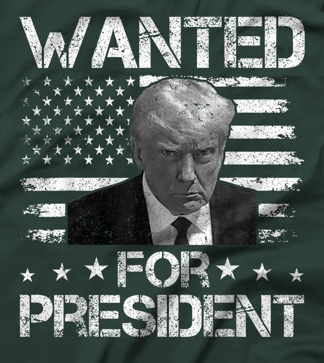 Wanted For President Vintage USA Flag Trump 2024 T-Shirt