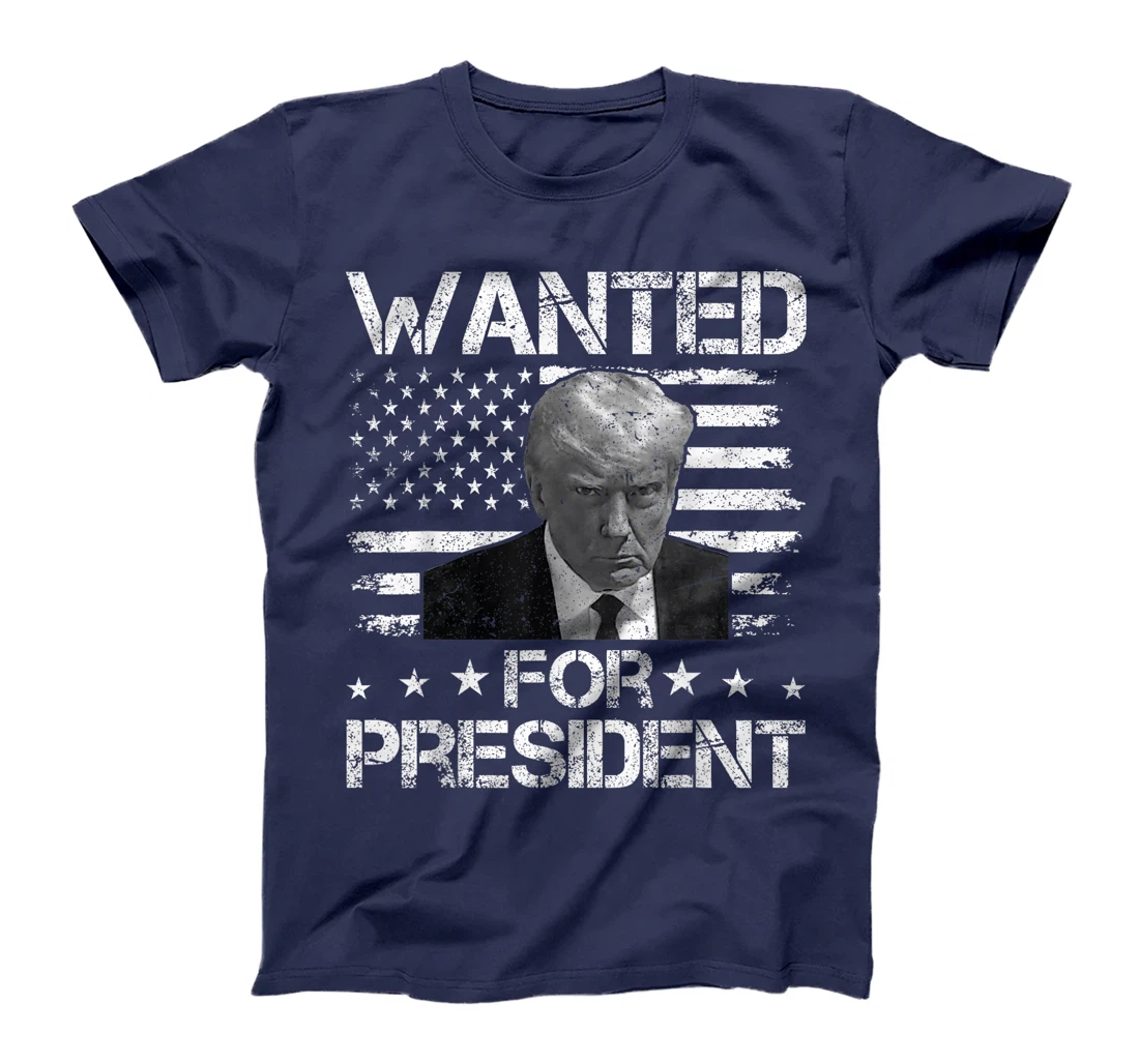Wanted For President Vintage USA Flag Trump 2024 T-Shirt