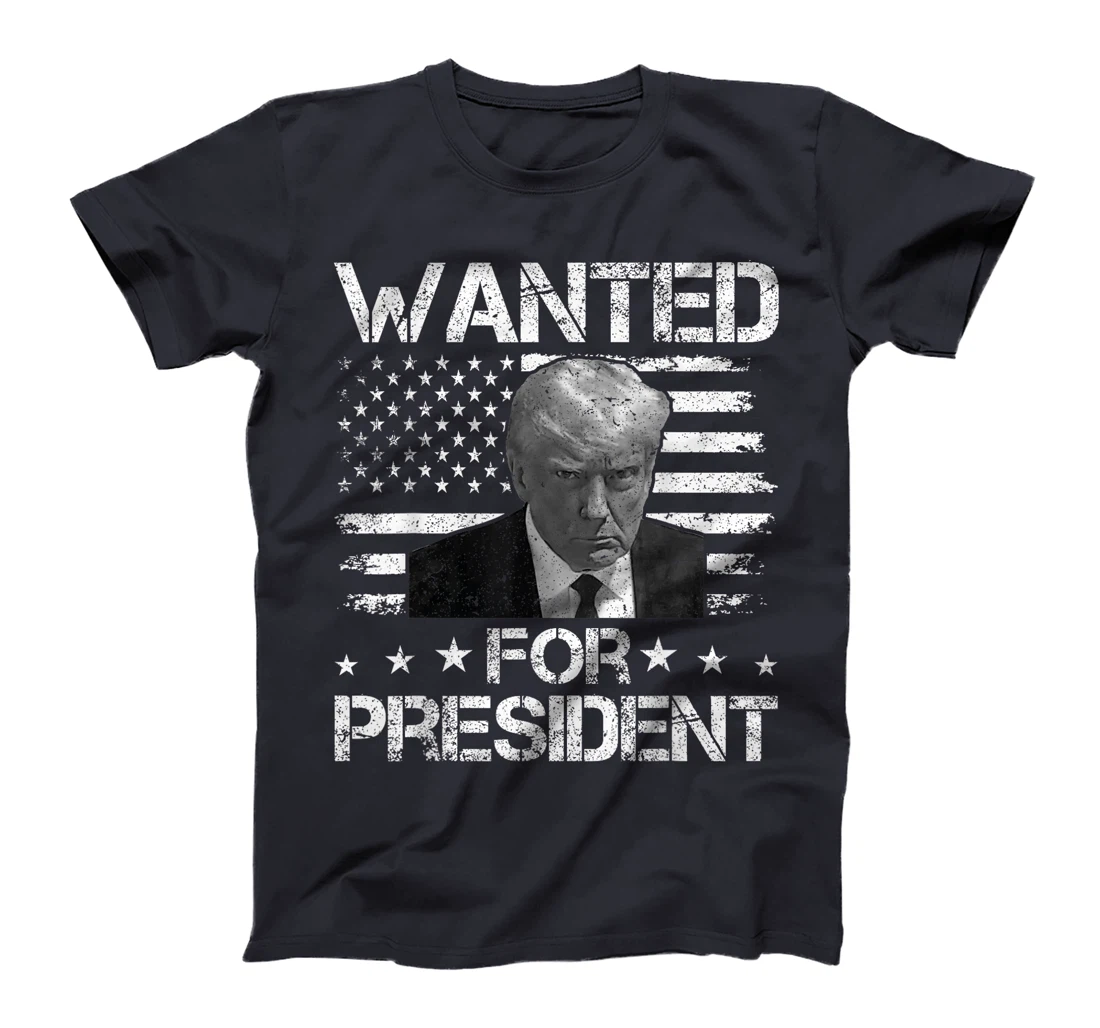 Wanted For President Vintage USA Flag Trump 2024 T-Shirt