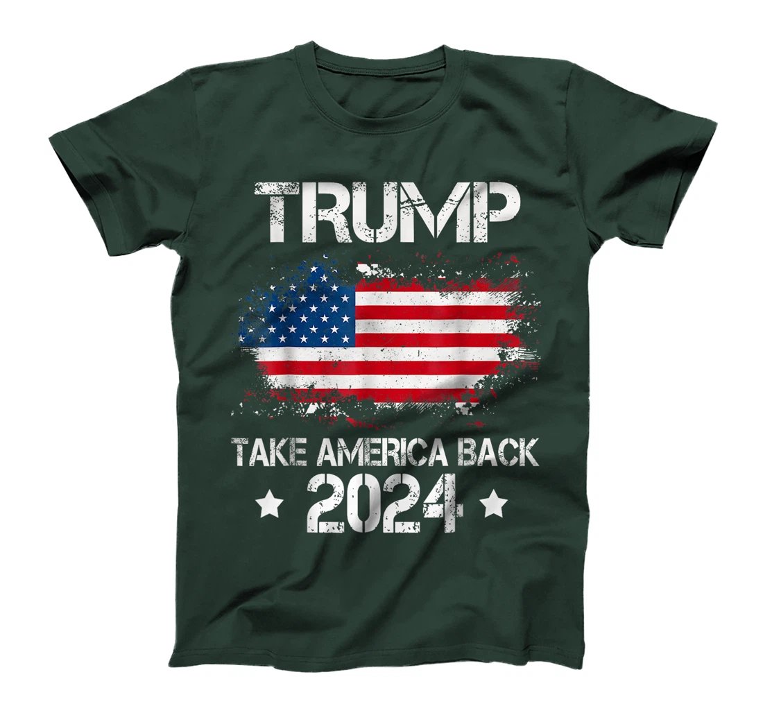 Trump 2024 Take America Back American Flag Election T-Shirt