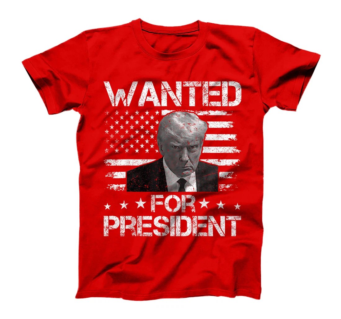 Wanted For President Vintage USA Flag Trump 2024 T-Shirt