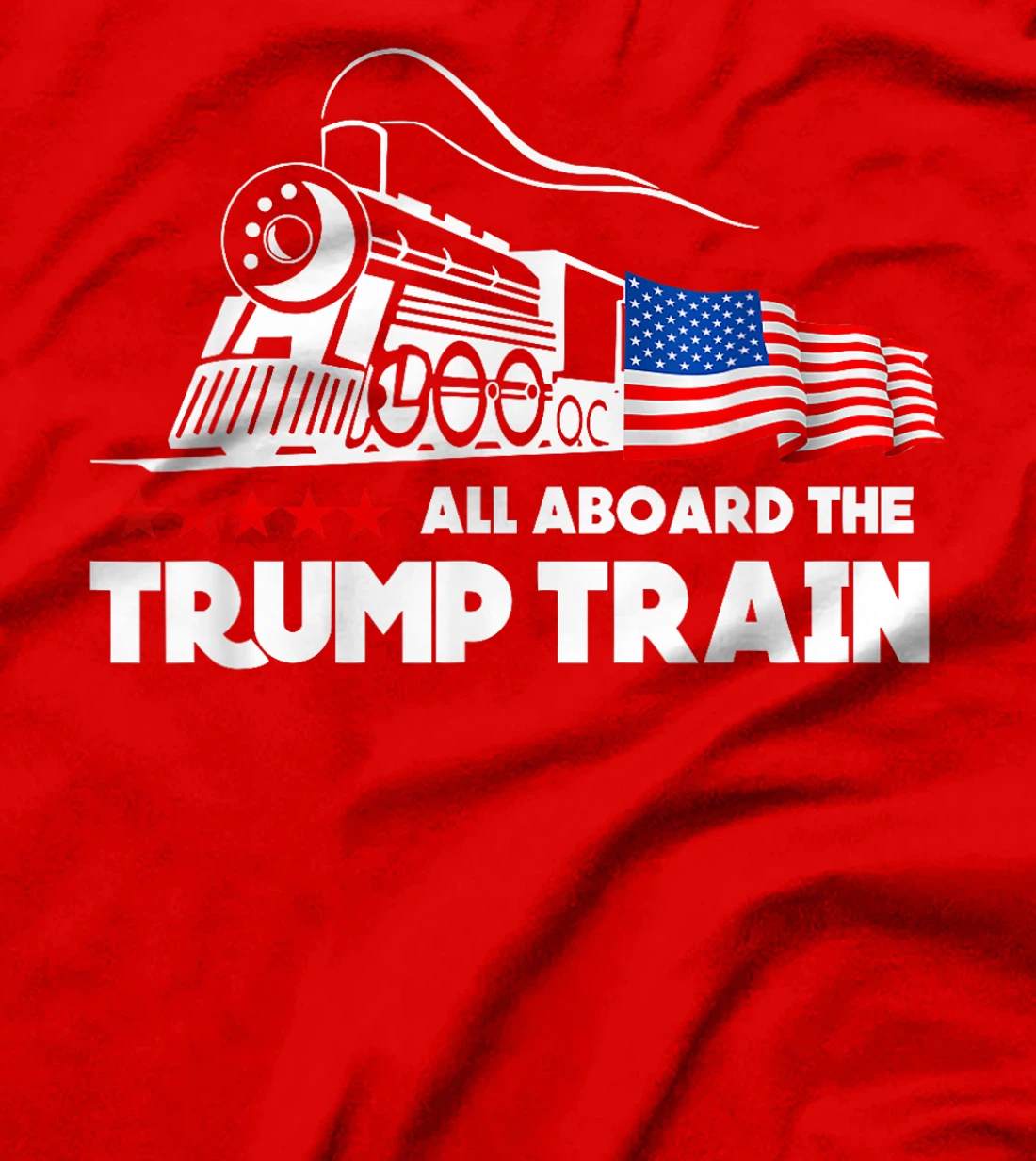 All Aboard the Trump Train 2024 American Flag T-Shirt