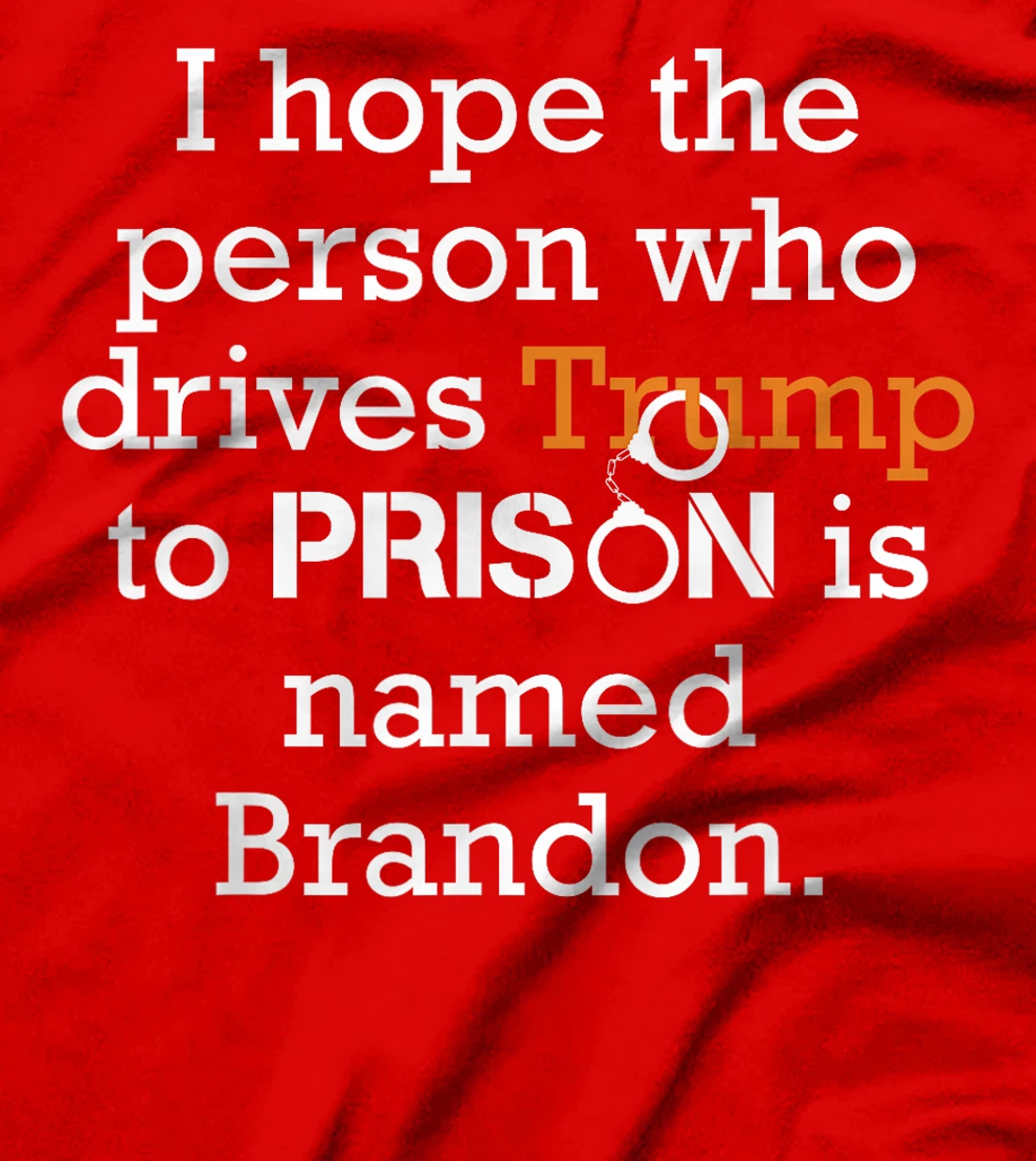 I Hope The Person Who Drives Trump To Prison Named Brandon T-Shirt