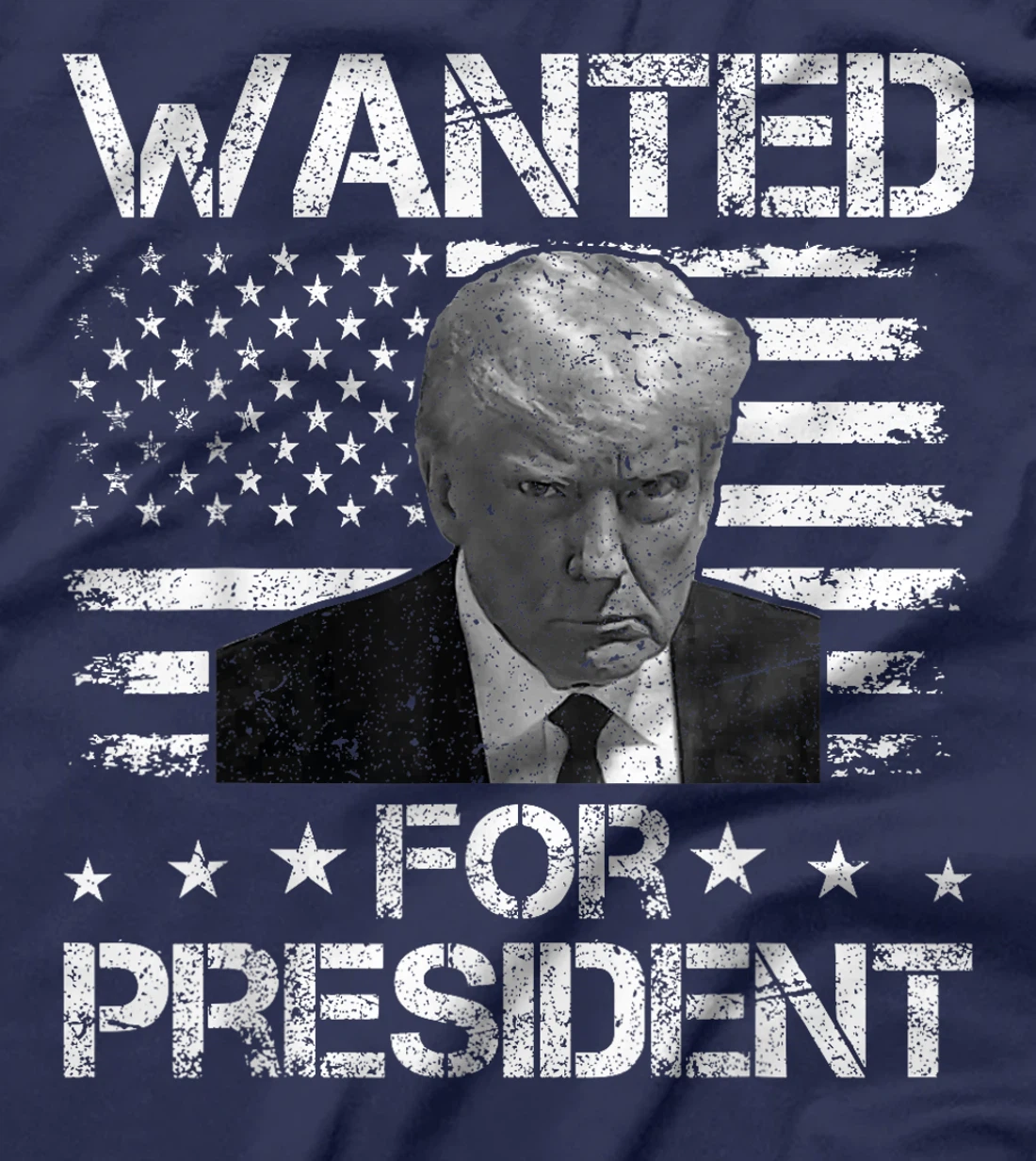Wanted For President Vintage USA Flag Trump 2024 T-Shirt