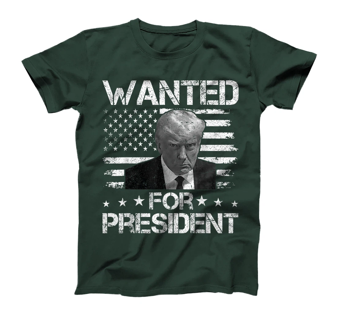 Wanted For President Vintage USA Flag Trump 2024 T-Shirt