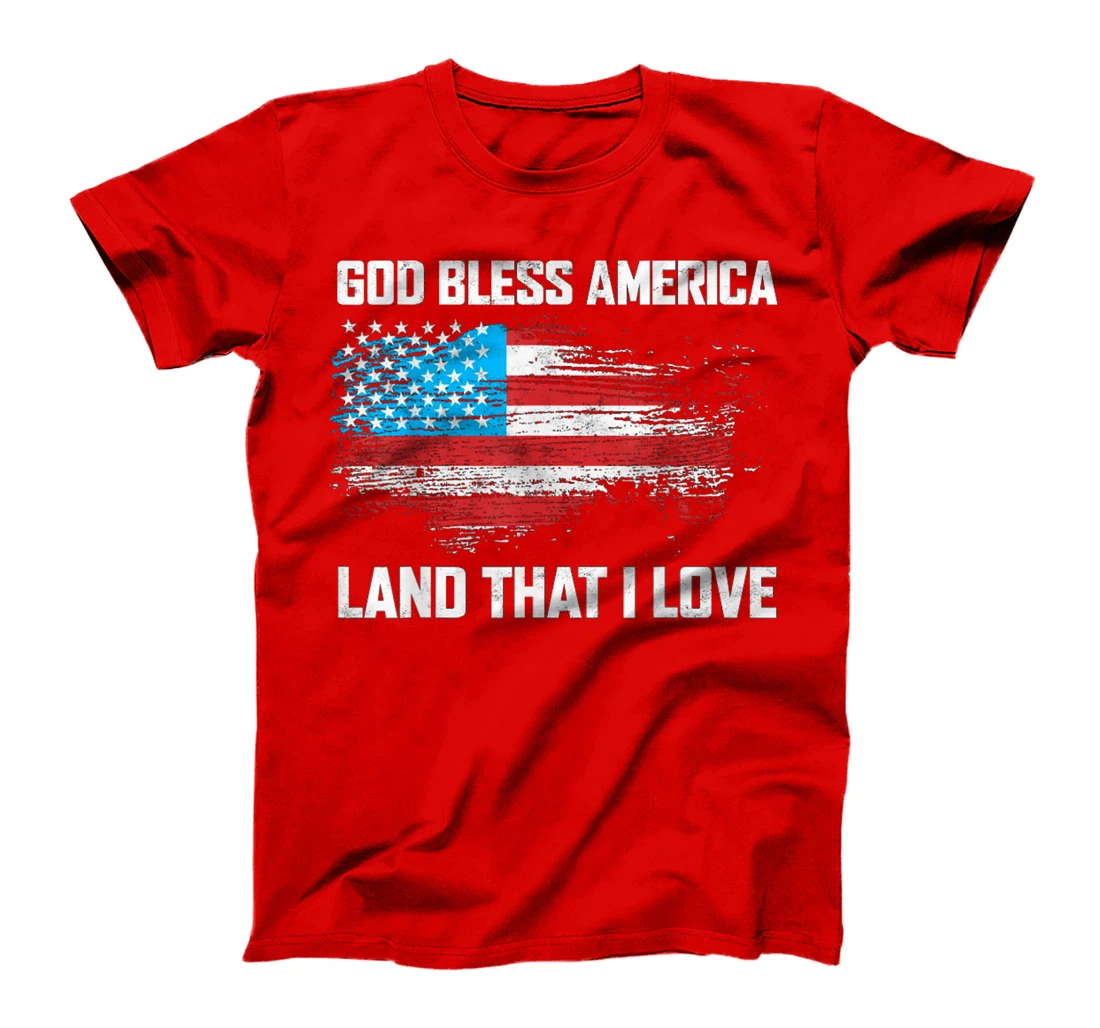 Womens God Bless America Land That I Love Vintage T-Shirt
