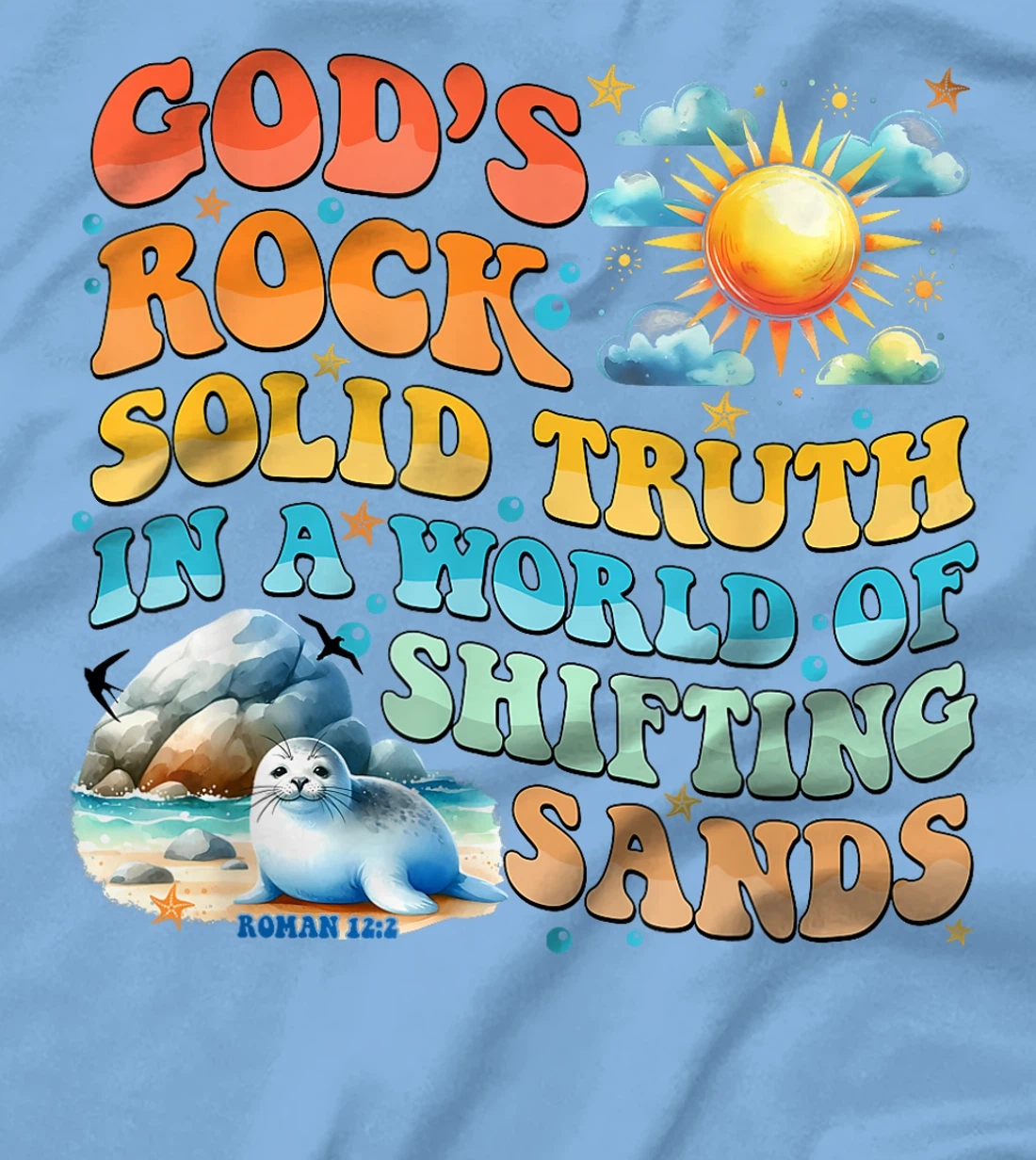 God's Rock Solid Vacation Bible School VBS 2024 Beach Summer T-Shirt
