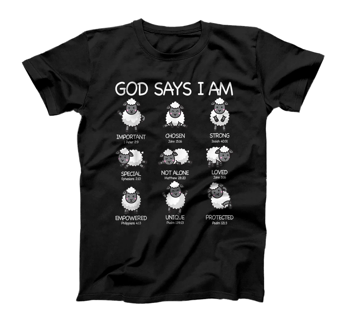 God Says I Am Cute Sheep Bible Verse Kids Toddler Girls T-Shirt