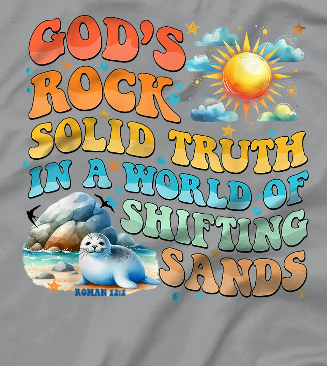 God's Rock Solid Vacation Bible School VBS 2024 Beach Summer T-Shirt