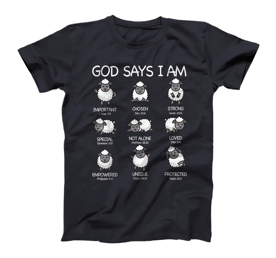 God Says I Am Cute Sheep Bible Verse Kids Toddler Girls T-Shirt