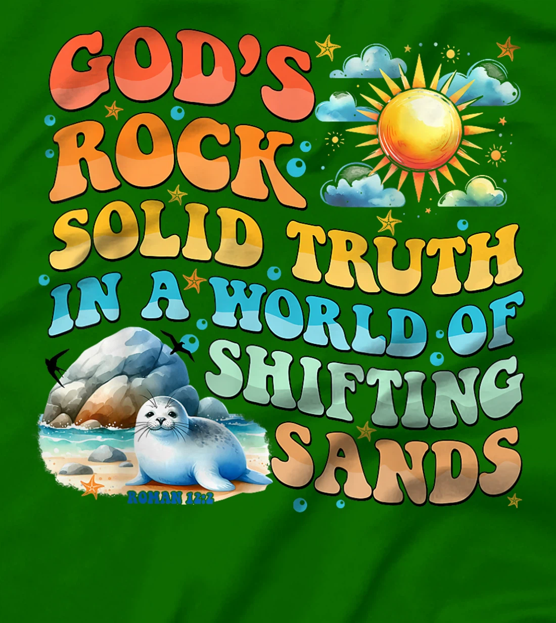 God's Rock Solid Vacation Bible School VBS 2024 Beach Summer T-Shirt