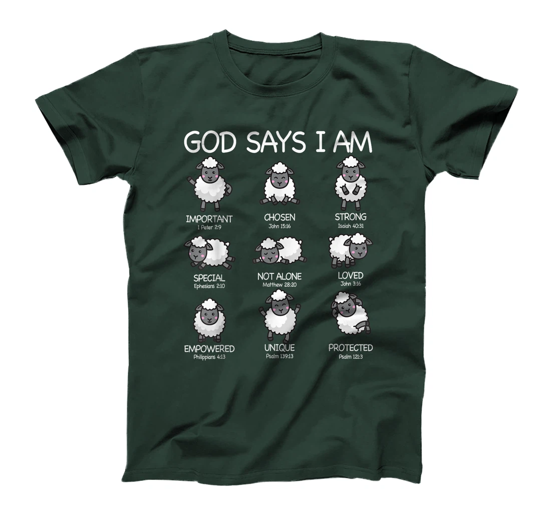 God Says I Am Cute Sheep Bible Verse Kids Toddler Girls T-Shirt