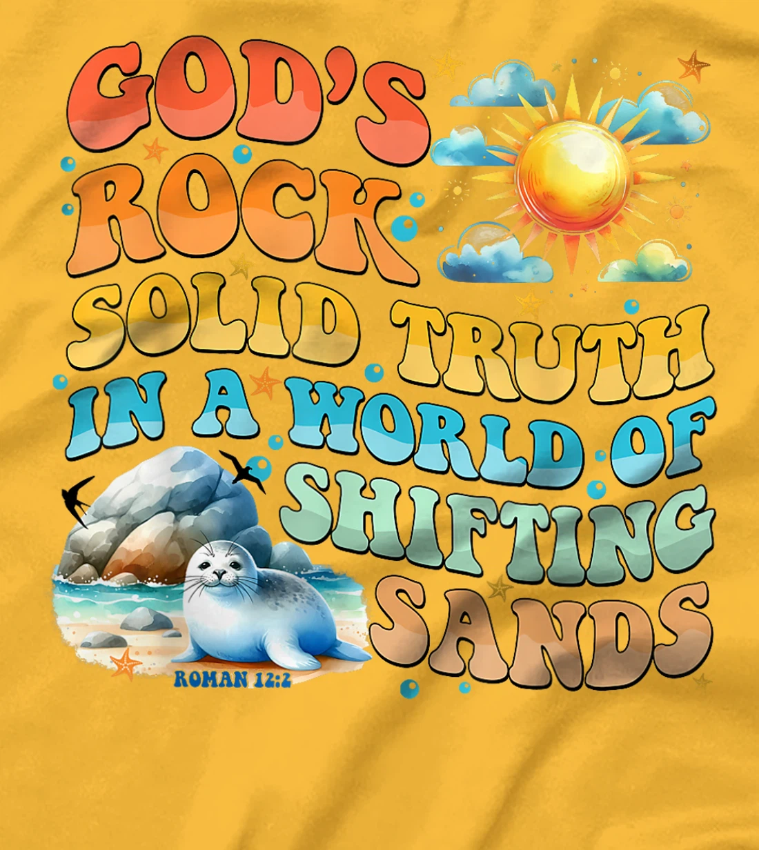 God's Rock Solid Vacation Bible School VBS 2024 Beach Summer T-Shirt