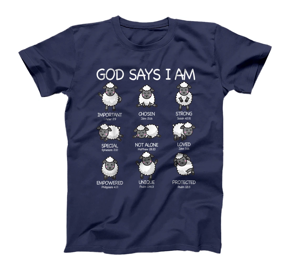 God Says I Am Cute Sheep Bible Verse Kids Toddler Girls T-Shirt
