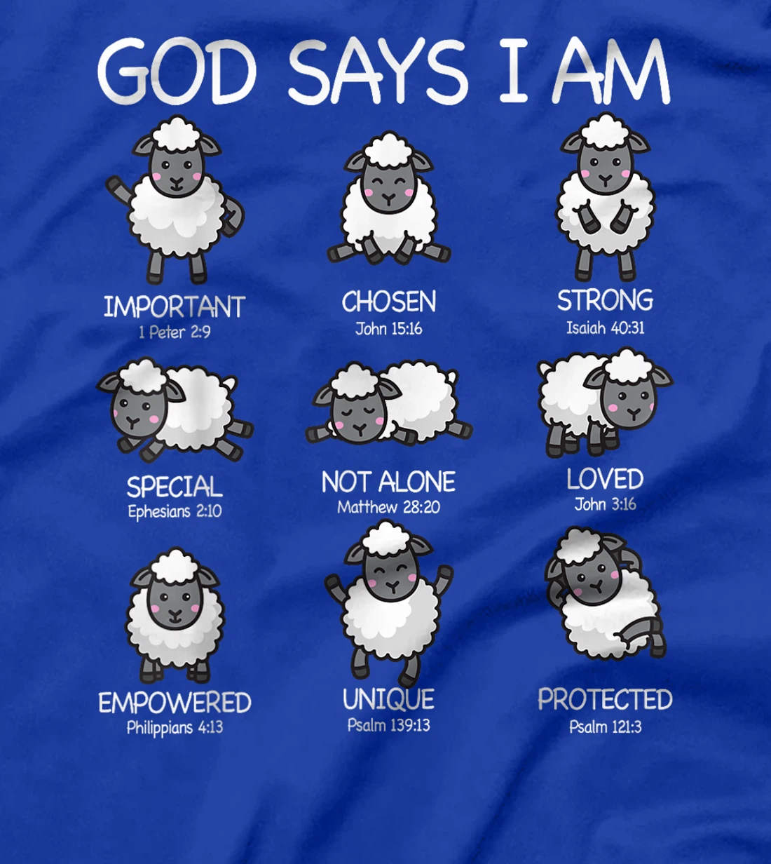 God Says I Am Cute Sheep Bible Verse Kids Toddler Girls T-Shirt