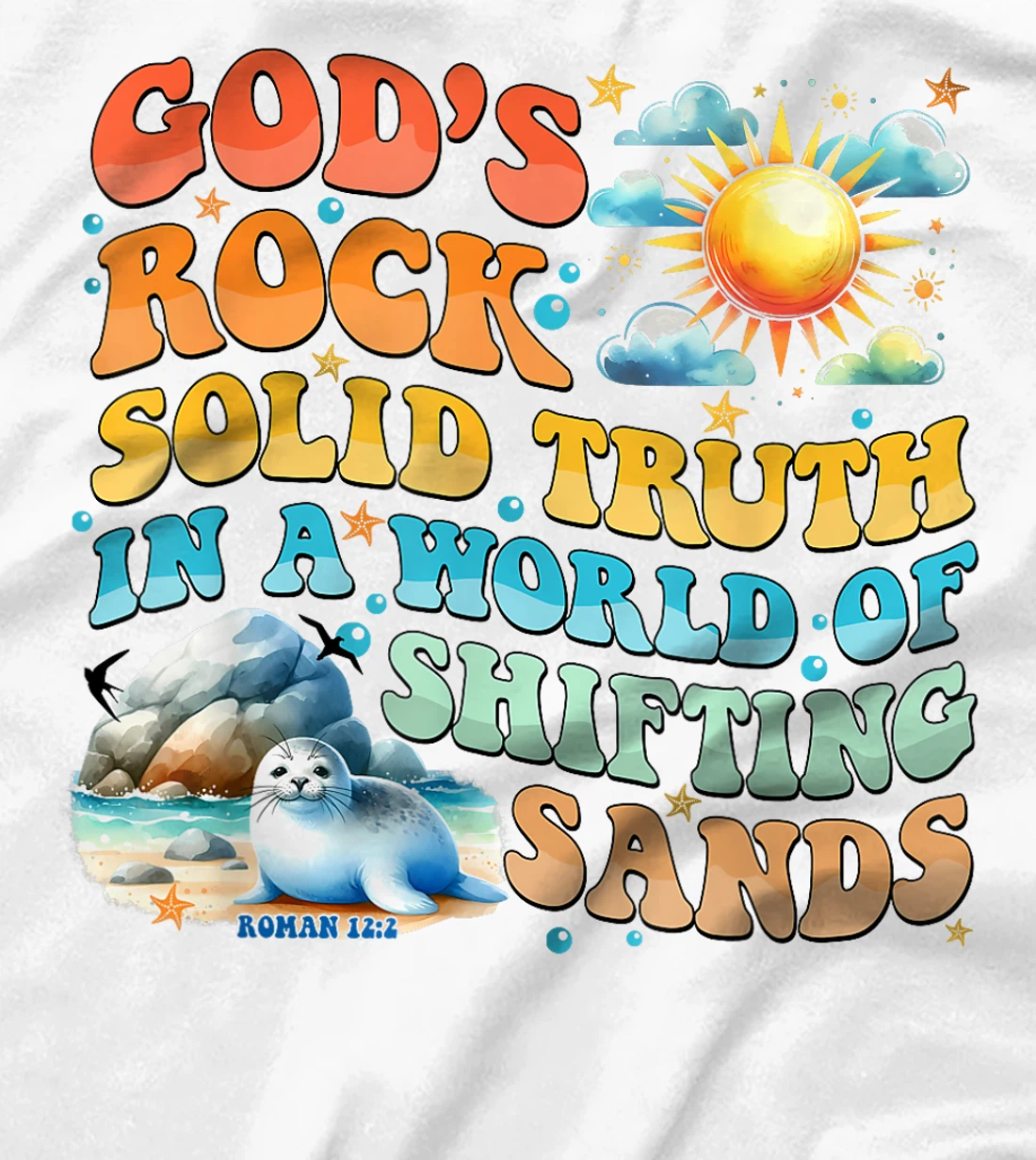 God's Rock Solid Vacation Bible School VBS 2024 Beach Summer T-Shirt