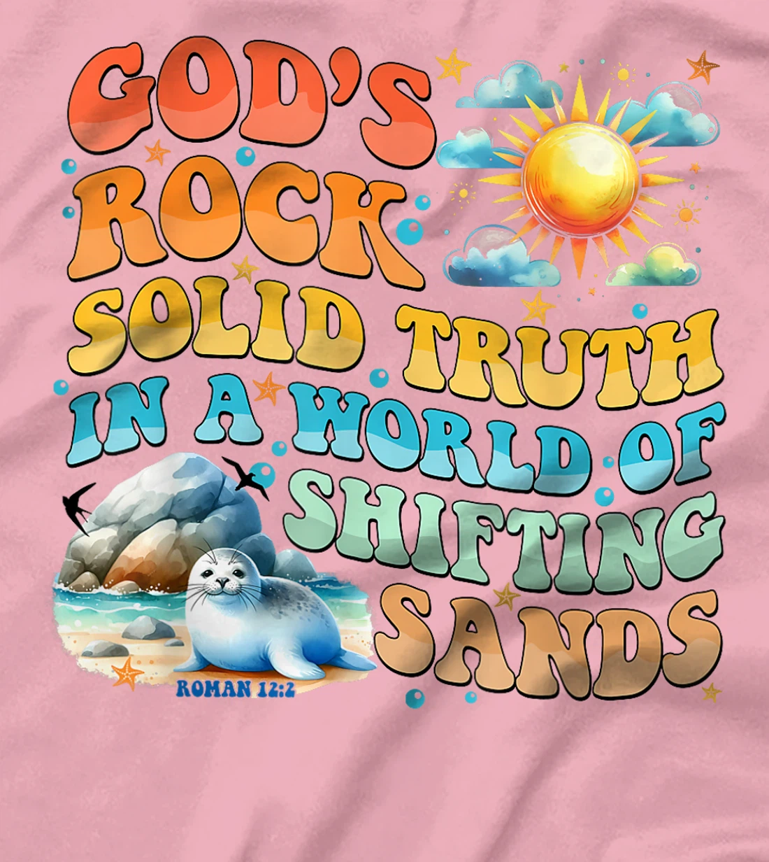 God's Rock Solid Vacation Bible School VBS 2024 Beach Summer T-Shirt