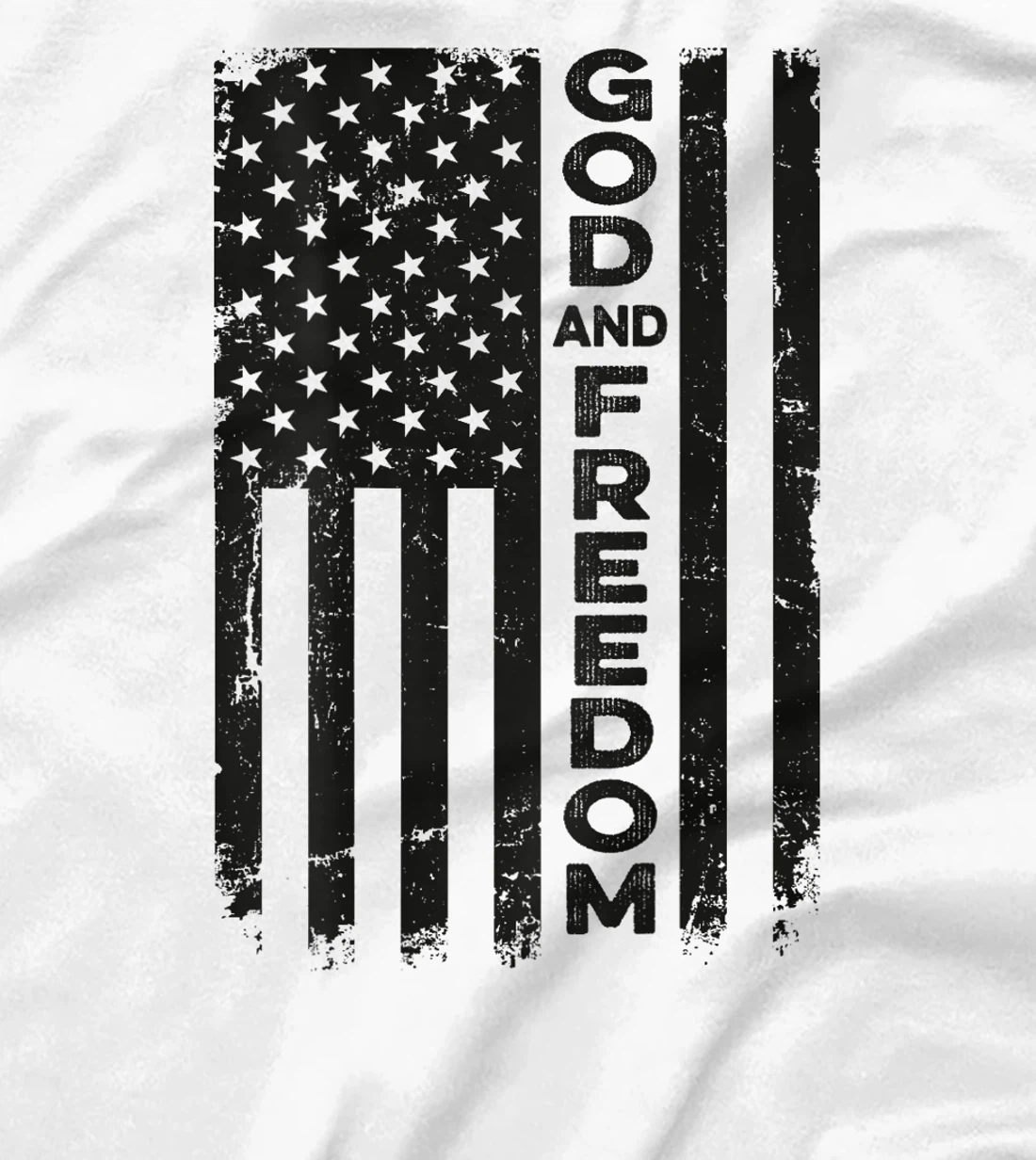 God And Country - USA Patriotic Christian Camo Flag -ON BACK T-Shirt