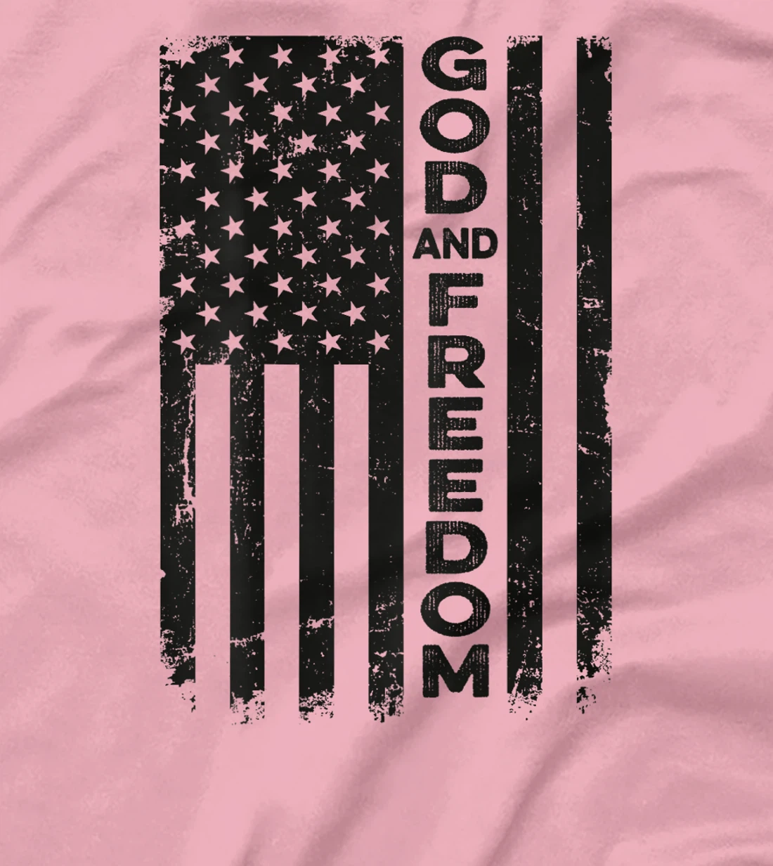 God And Country - USA Patriotic Christian Camo Flag -ON BACK T-Shirt