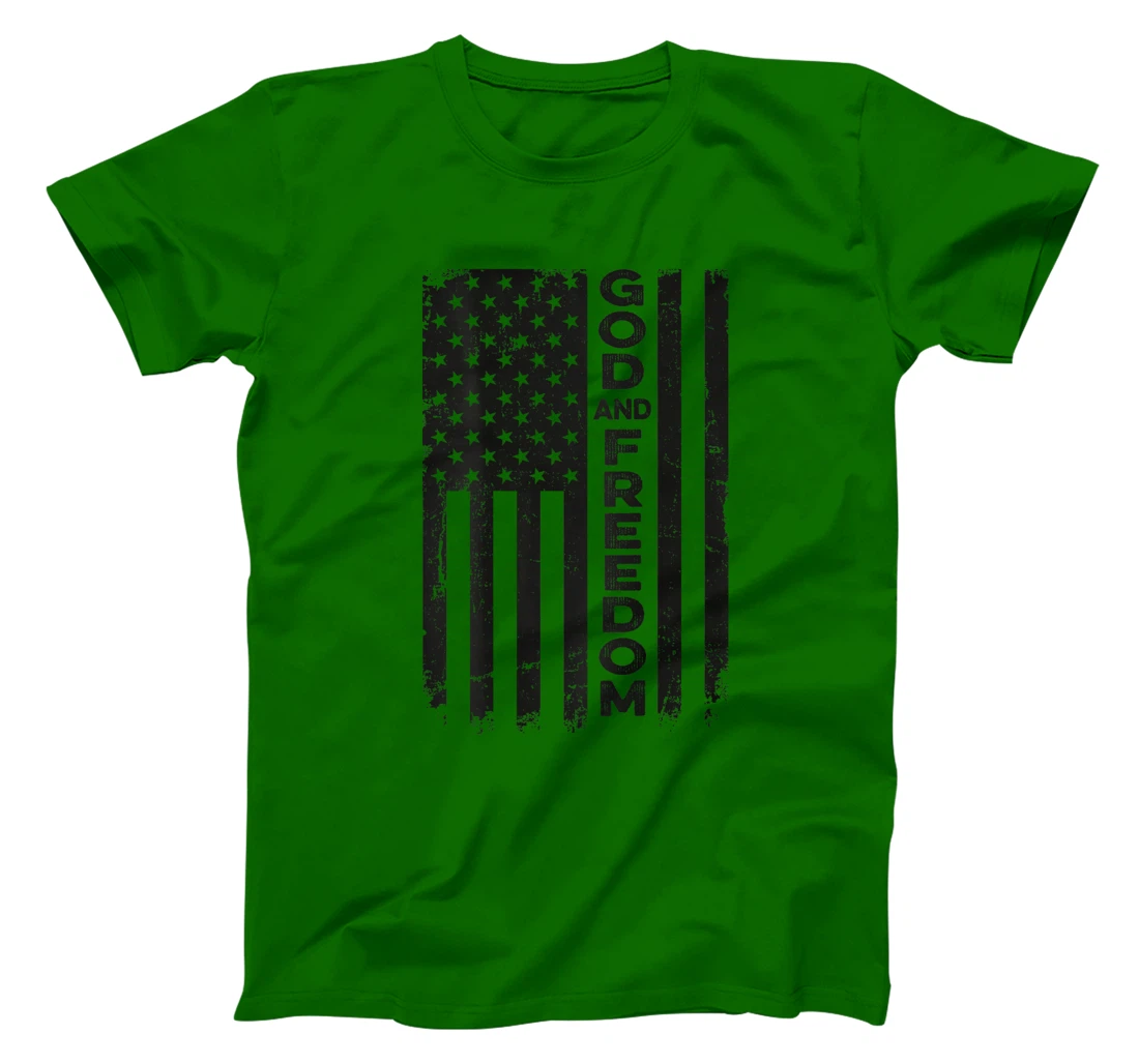 God And Country - USA Patriotic Christian Camo Flag -ON BACK T-Shirt