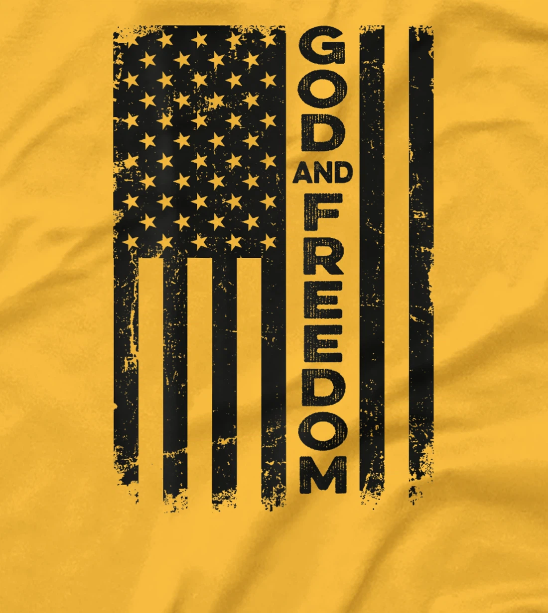 God And Country - USA Patriotic Christian Camo Flag -ON BACK T-Shirt