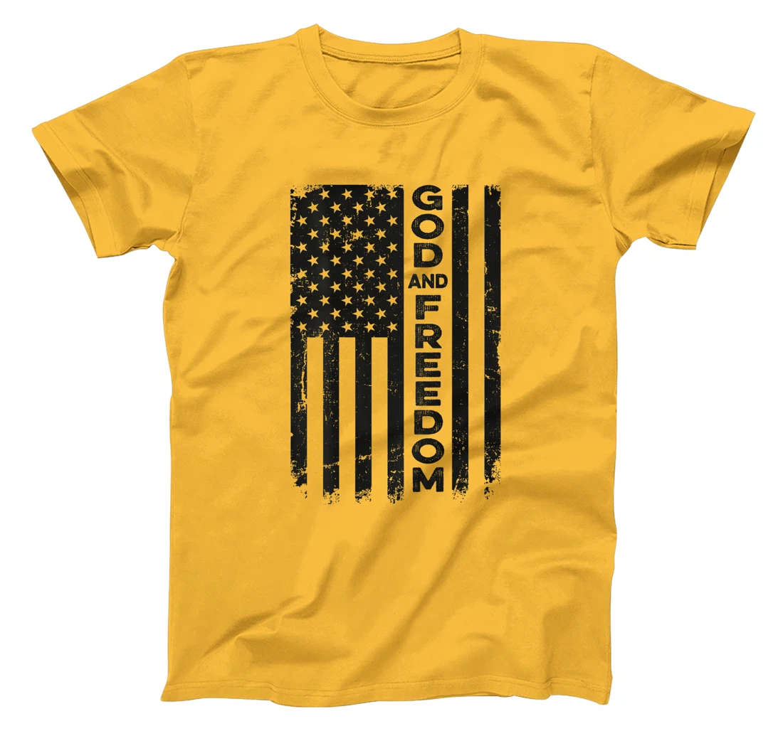 God And Country - USA Patriotic Christian Camo Flag -ON BACK T-Shirt