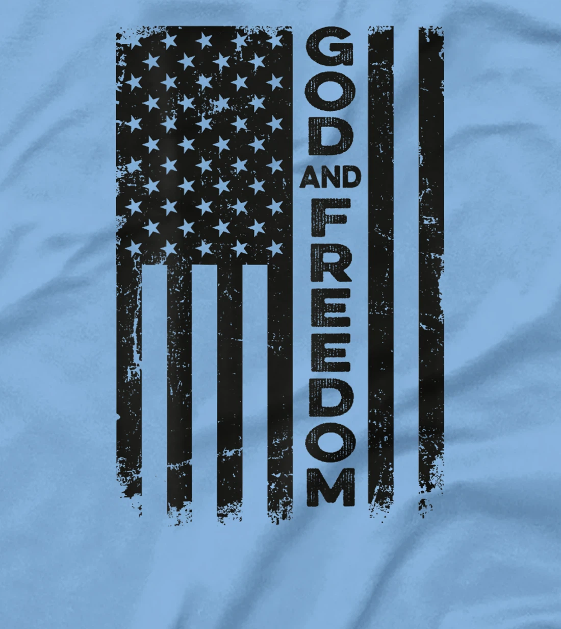 God And Country - USA Patriotic Christian Camo Flag -ON BACK T-Shirt