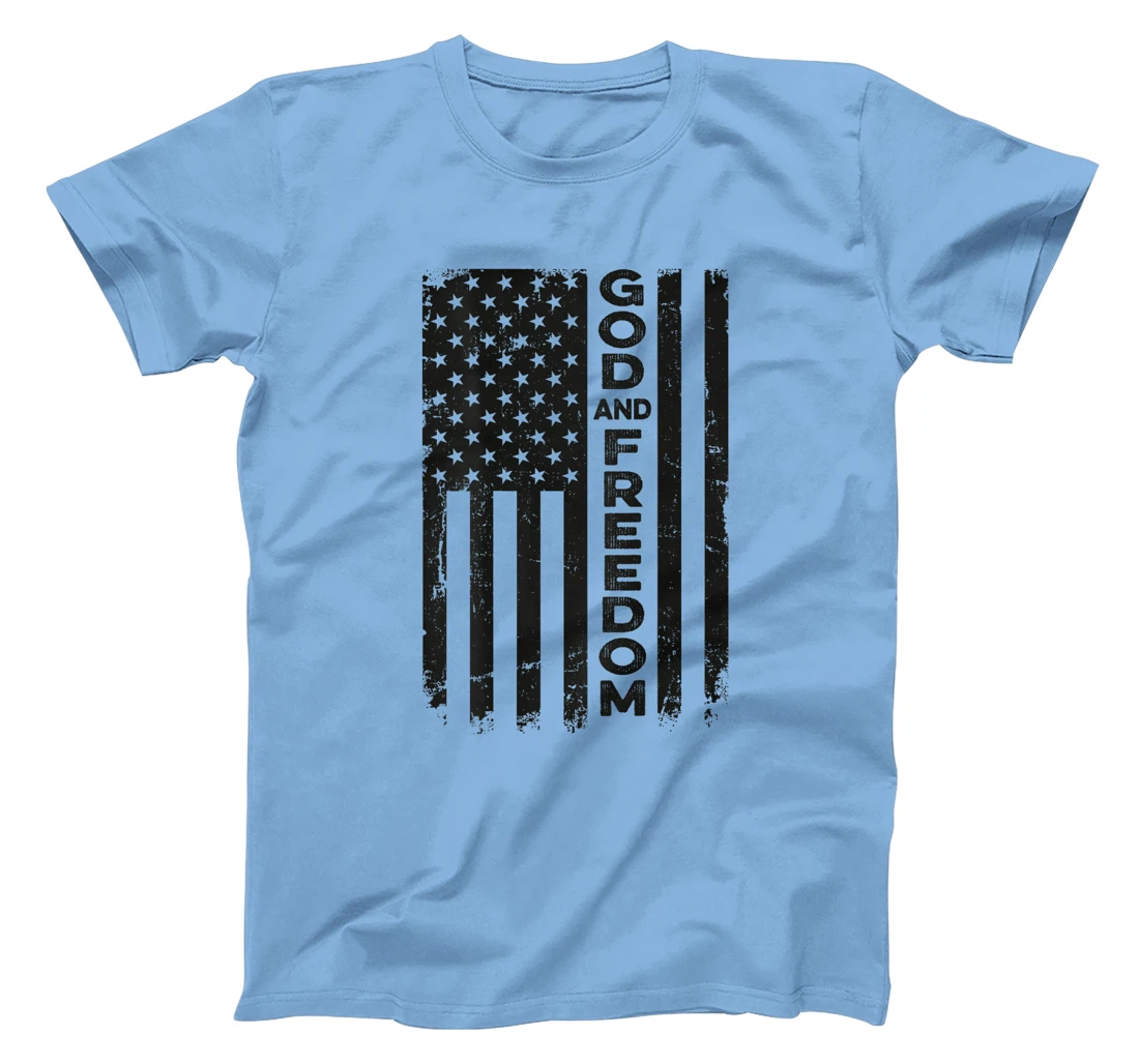God And Country - USA Patriotic Christian Camo Flag -ON BACK T-Shirt