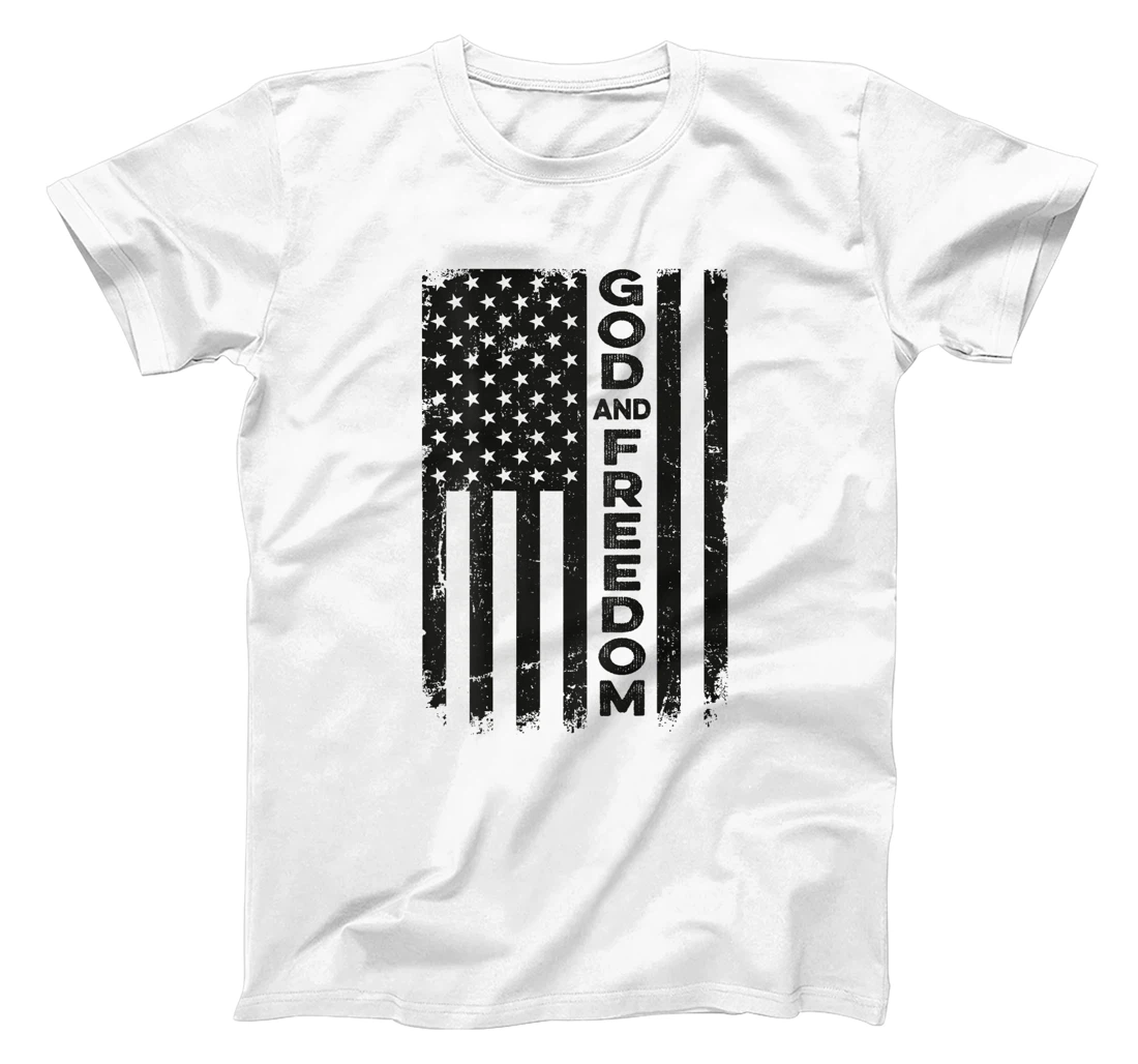 God And Country - USA Patriotic Christian Camo Flag -ON BACK T-Shirt