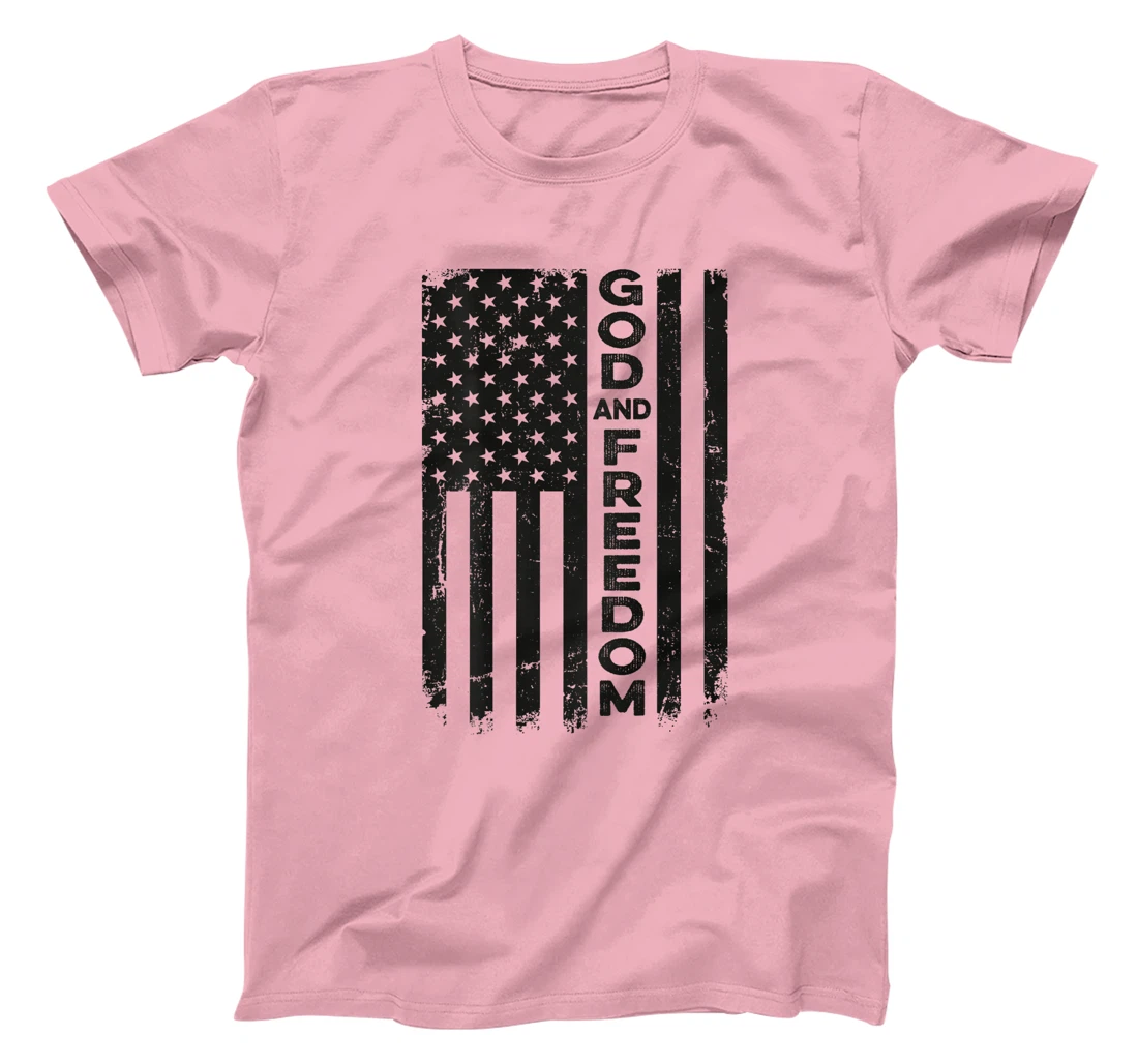 God And Country - USA Patriotic Christian Camo Flag -ON BACK T-Shirt
