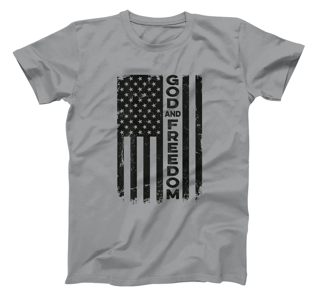 God And Country - USA Patriotic Christian Camo Flag -ON BACK T-Shirt
