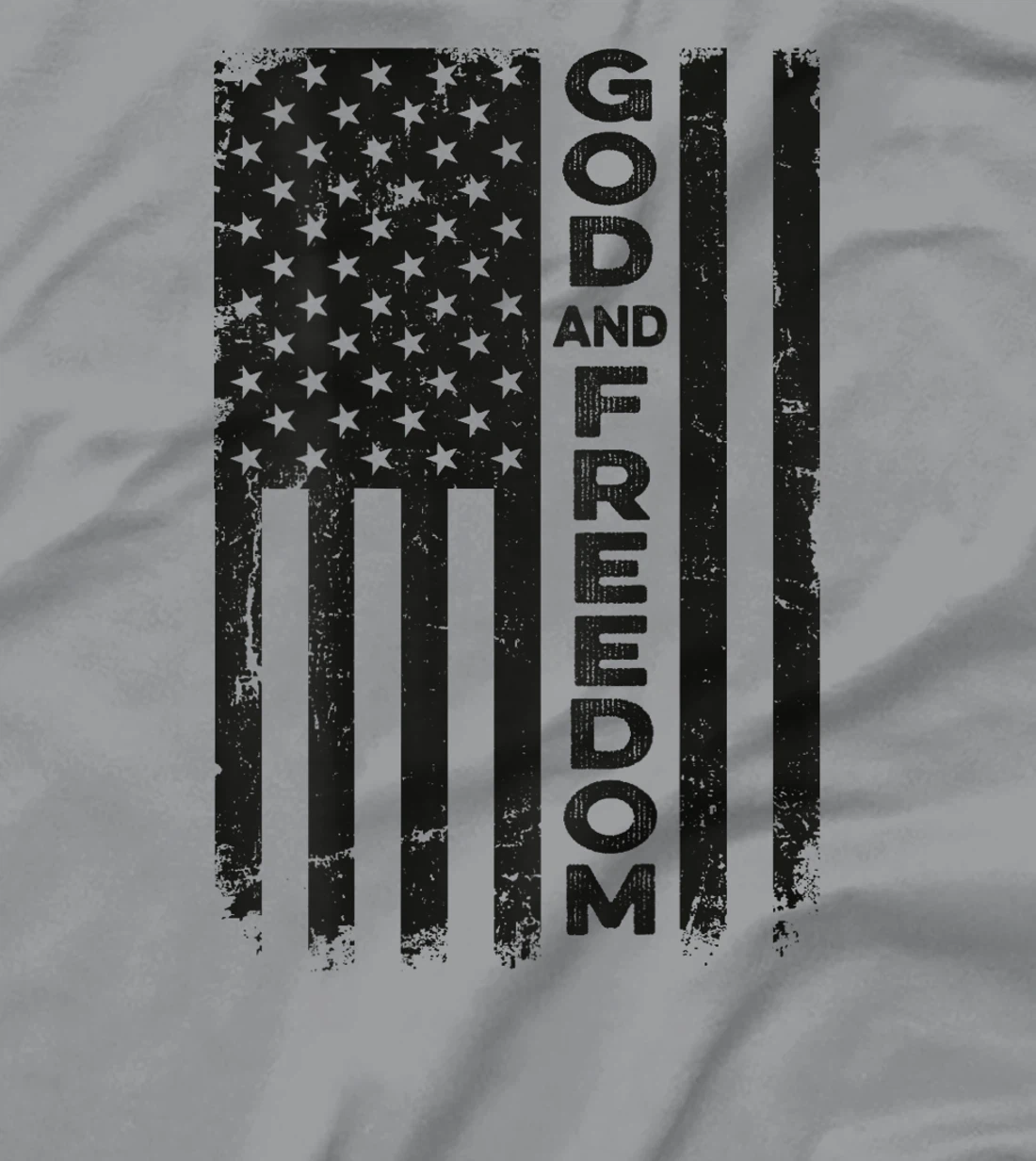 God And Country - USA Patriotic Christian Camo Flag -ON BACK T-Shirt