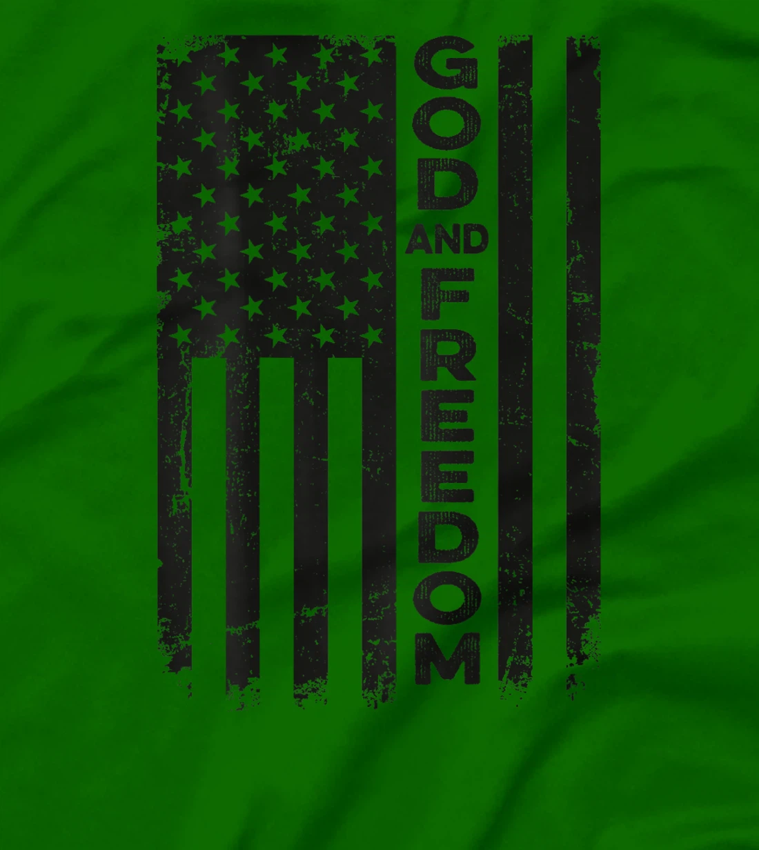 God And Country - USA Patriotic Christian Camo Flag -ON BACK T-Shirt