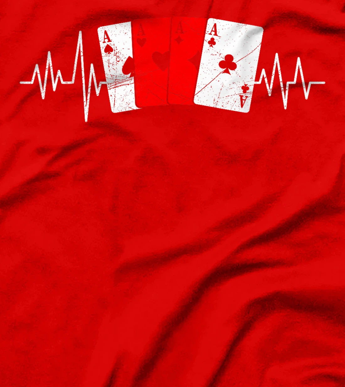 Poker Lover POKER HERZSCHLAG Poker Player Texas Holdem T-Shirt